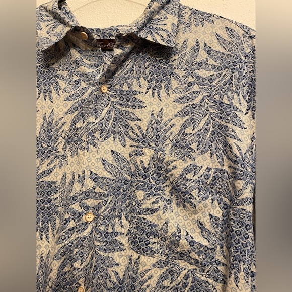 Tasso Elba Mens silky button up short sleeve floral print shirt Size XXL - Picture 7 of 8
